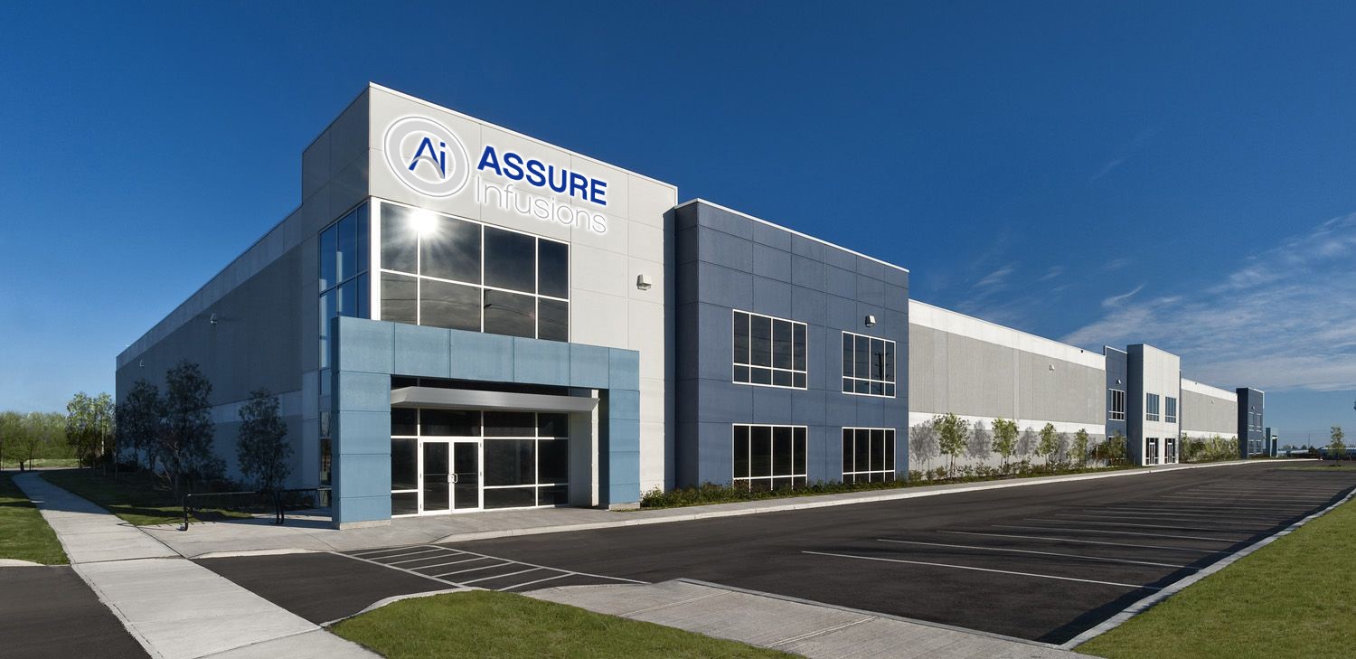 Rendering of new Assure Infusions pharmaceutical manufacturing facility