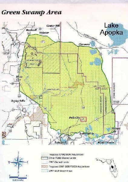 Map of Green Swamp, Polk City